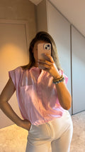 Capri Blouse - Pink Stripe