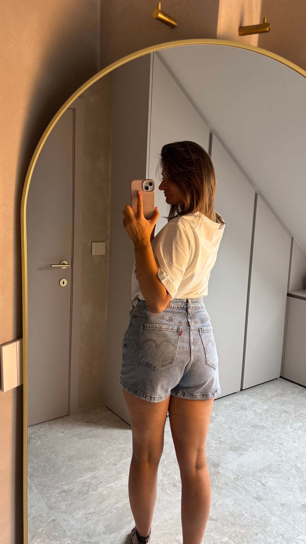 Light Denim Wrap Short