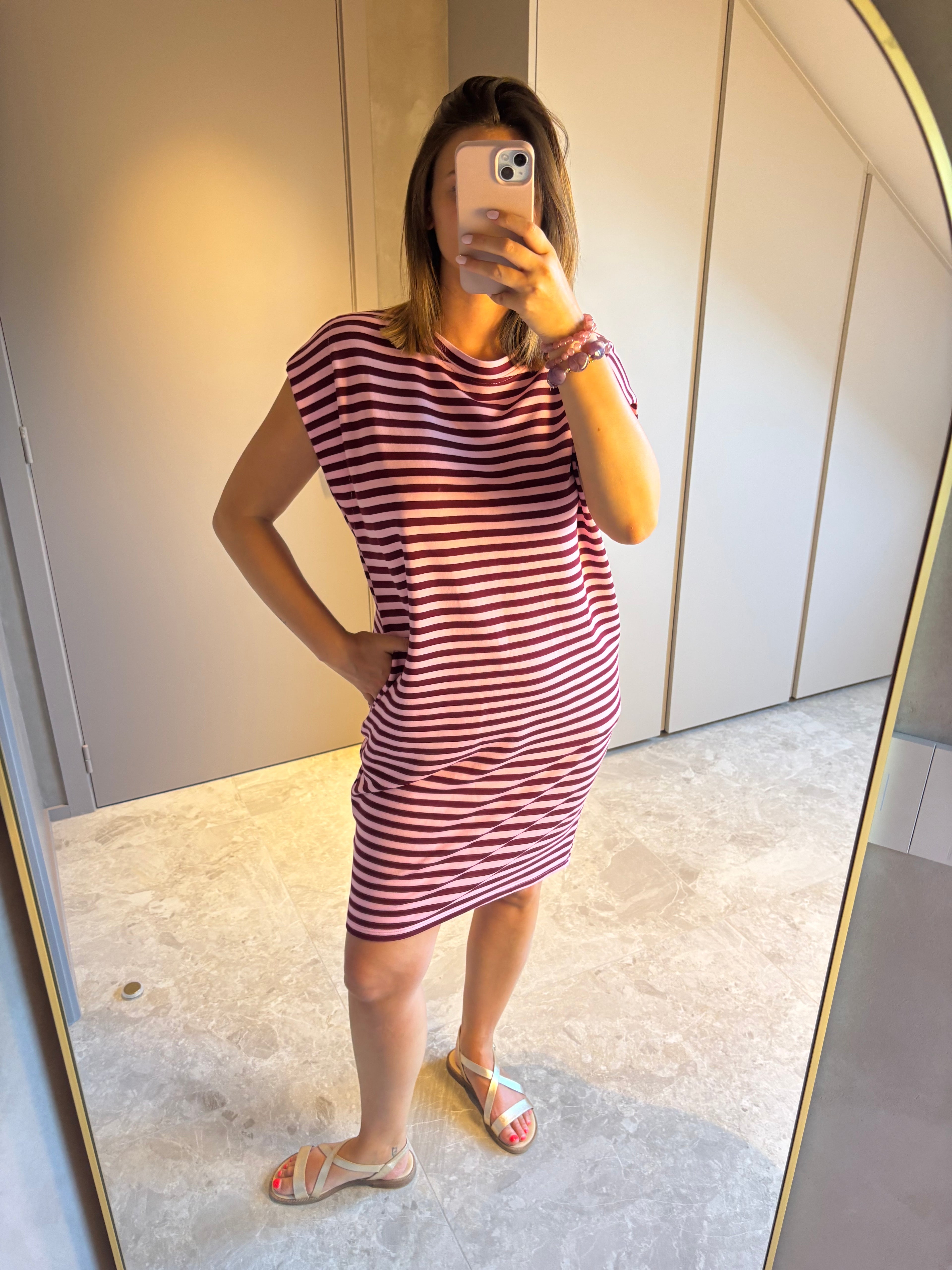 Lou Dress - Pink Stripe