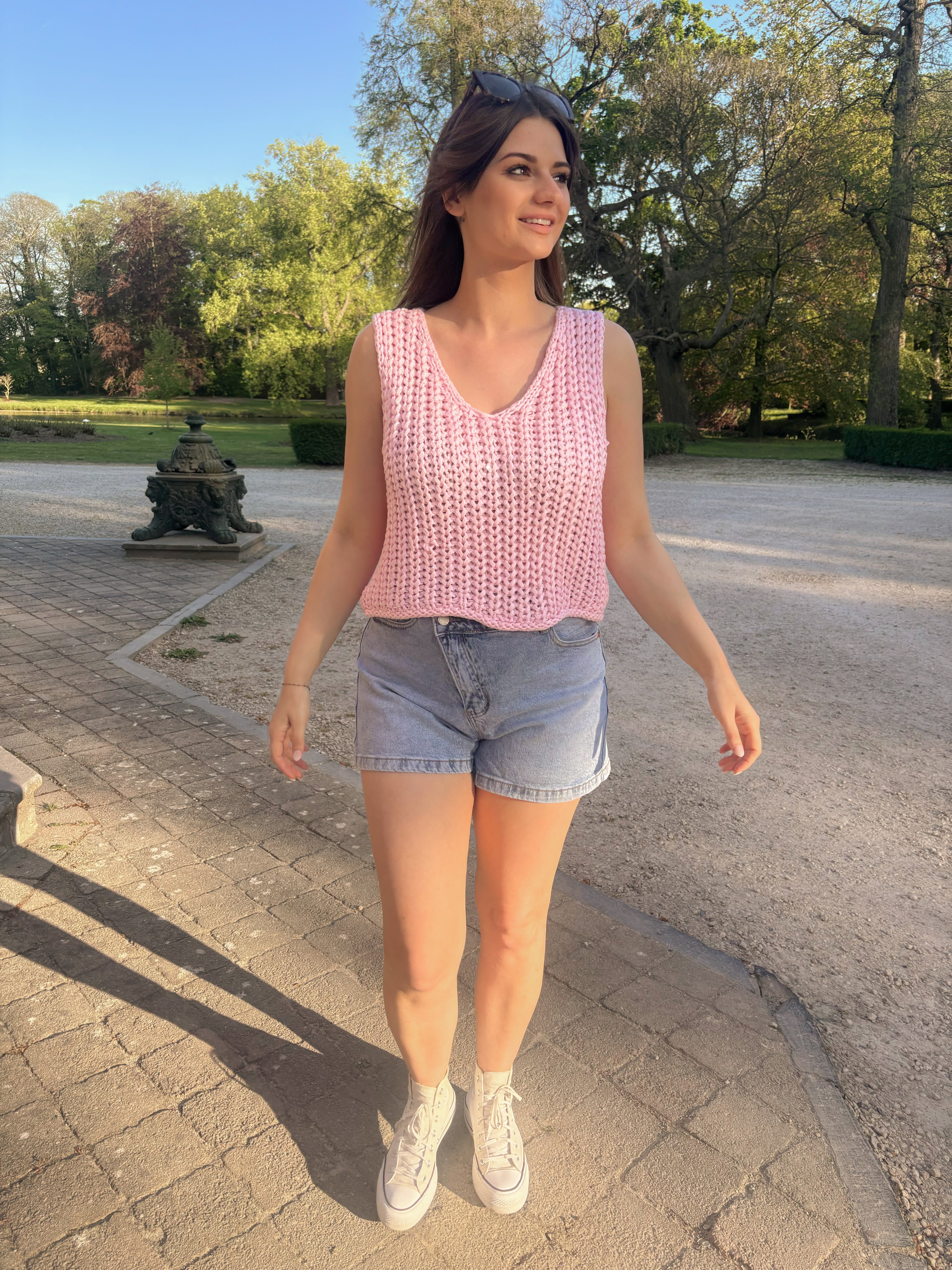 Glitter Knit Debardeur - Pink