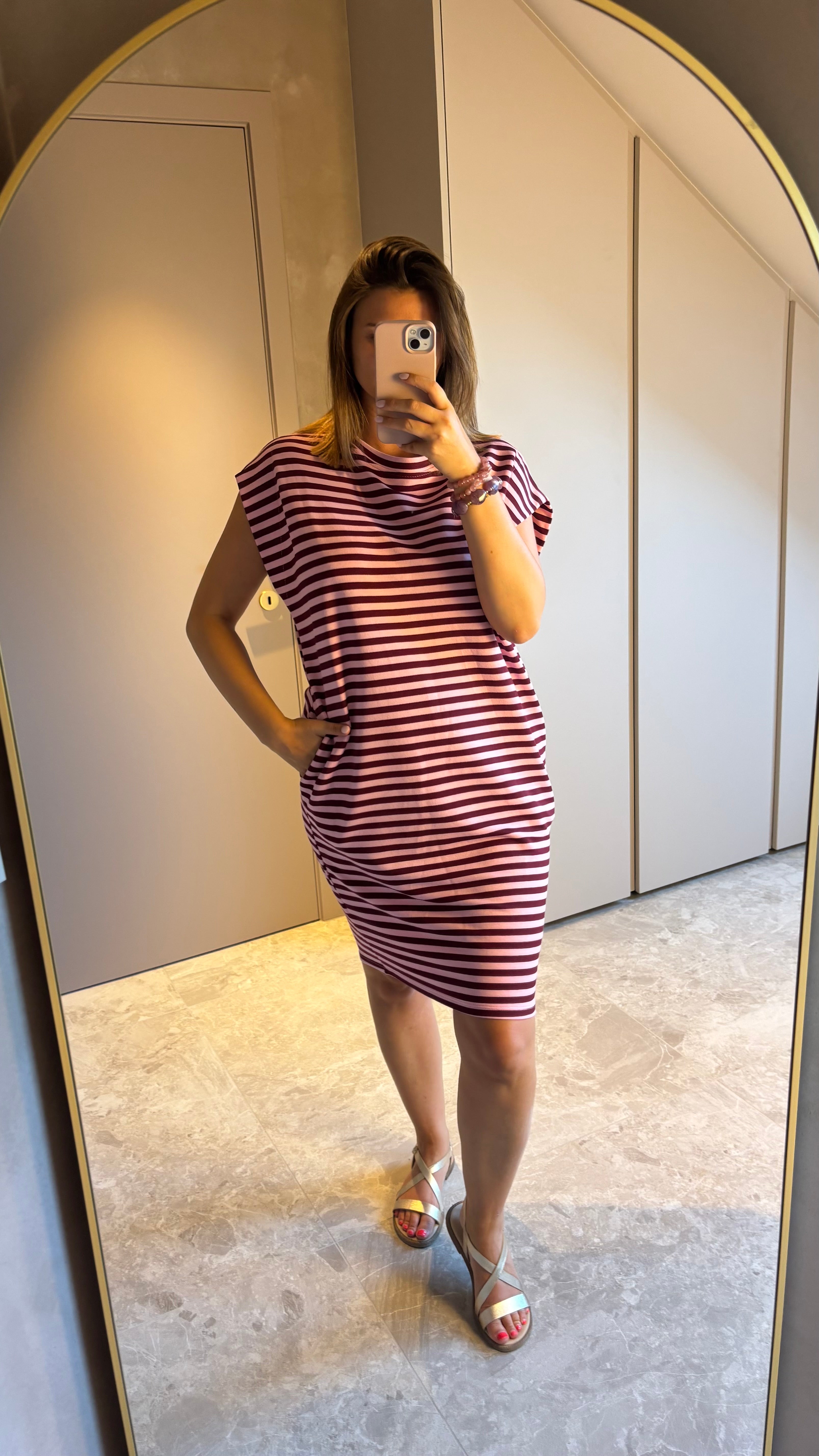 Lou Dress - Pink Stripe