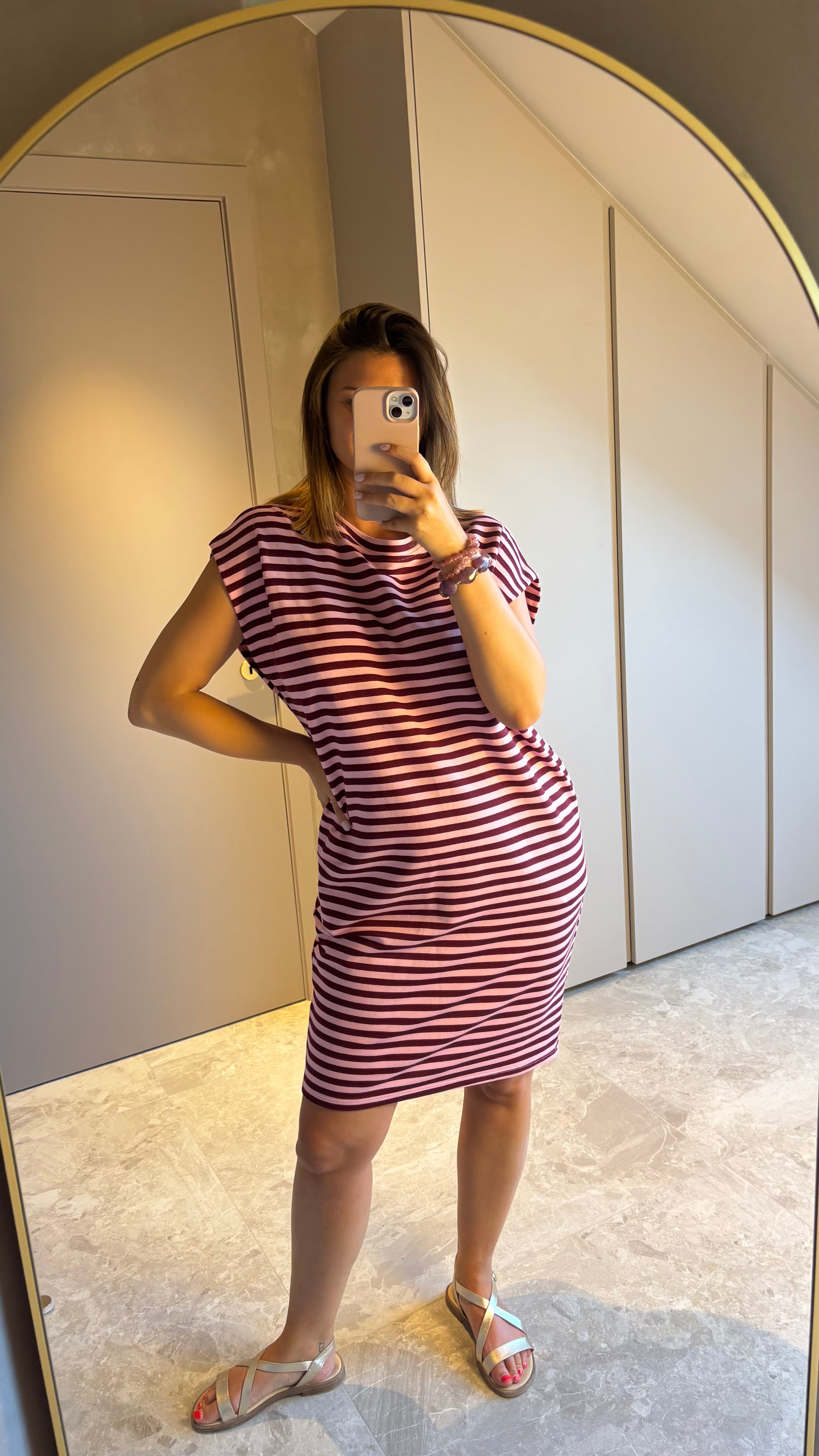 Lou Dress - Pink Stripe