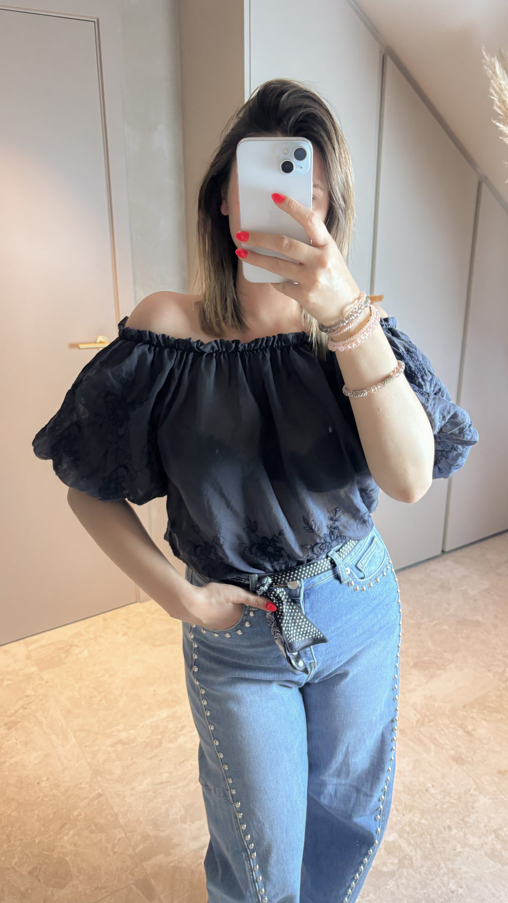 Lace Blouse - Grey