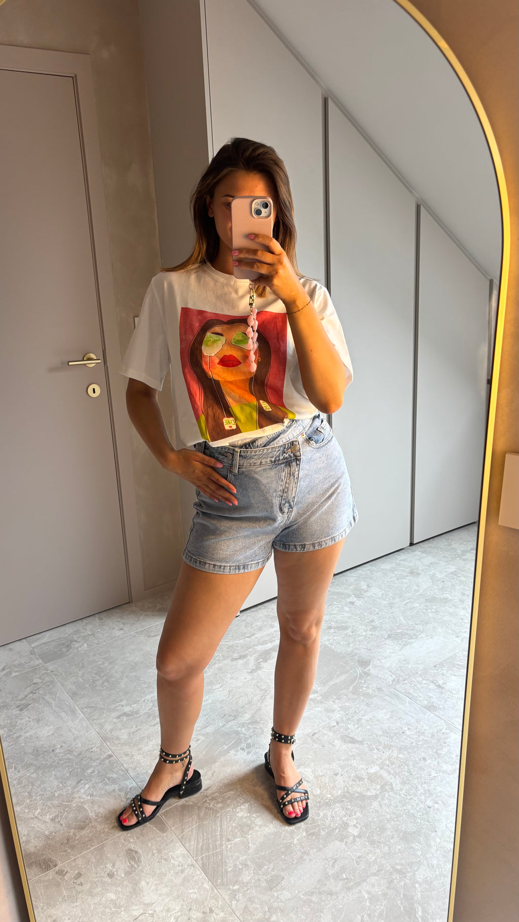 Light Denim Wrap Short
