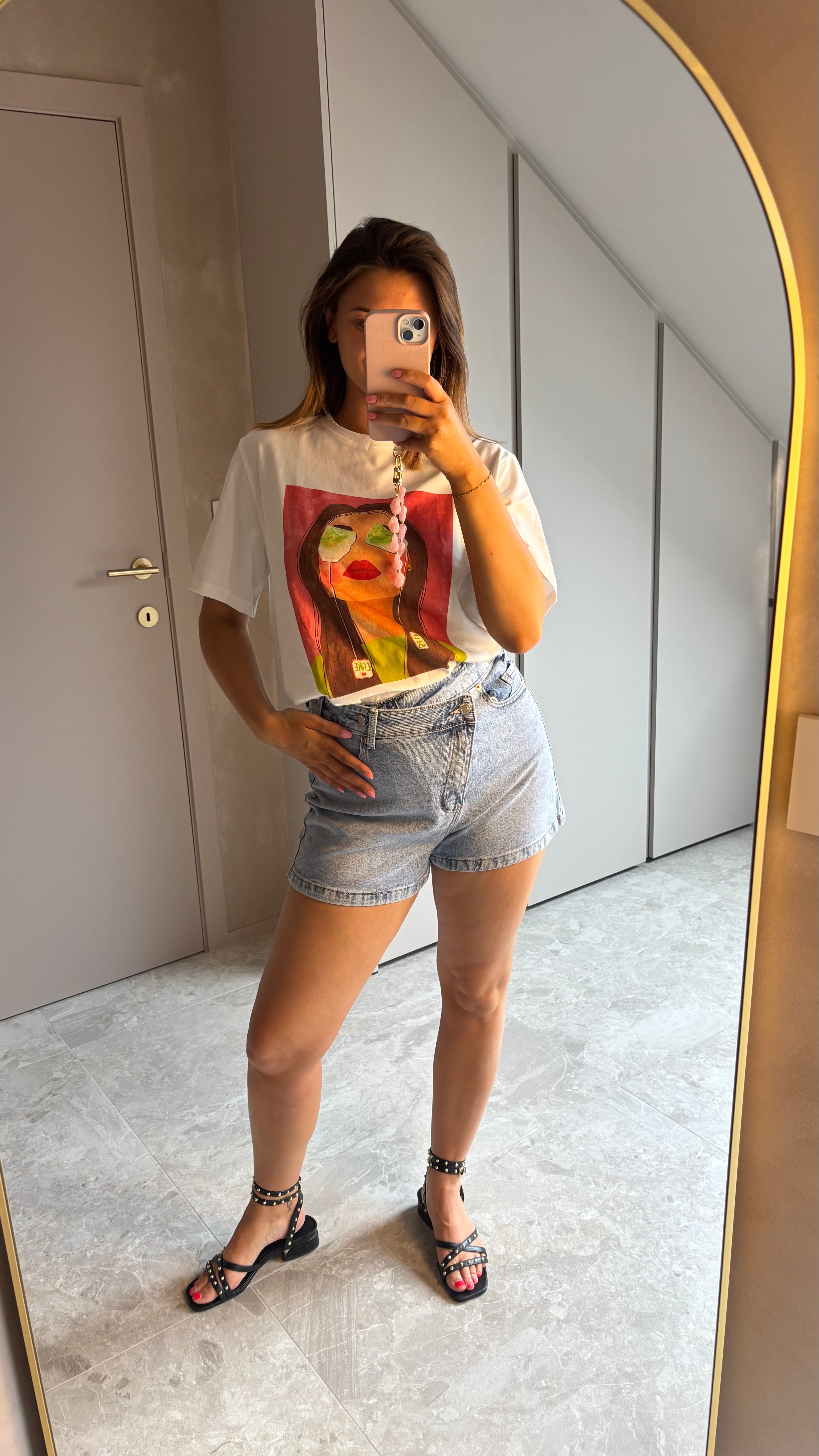 Light Denim Wrap Short