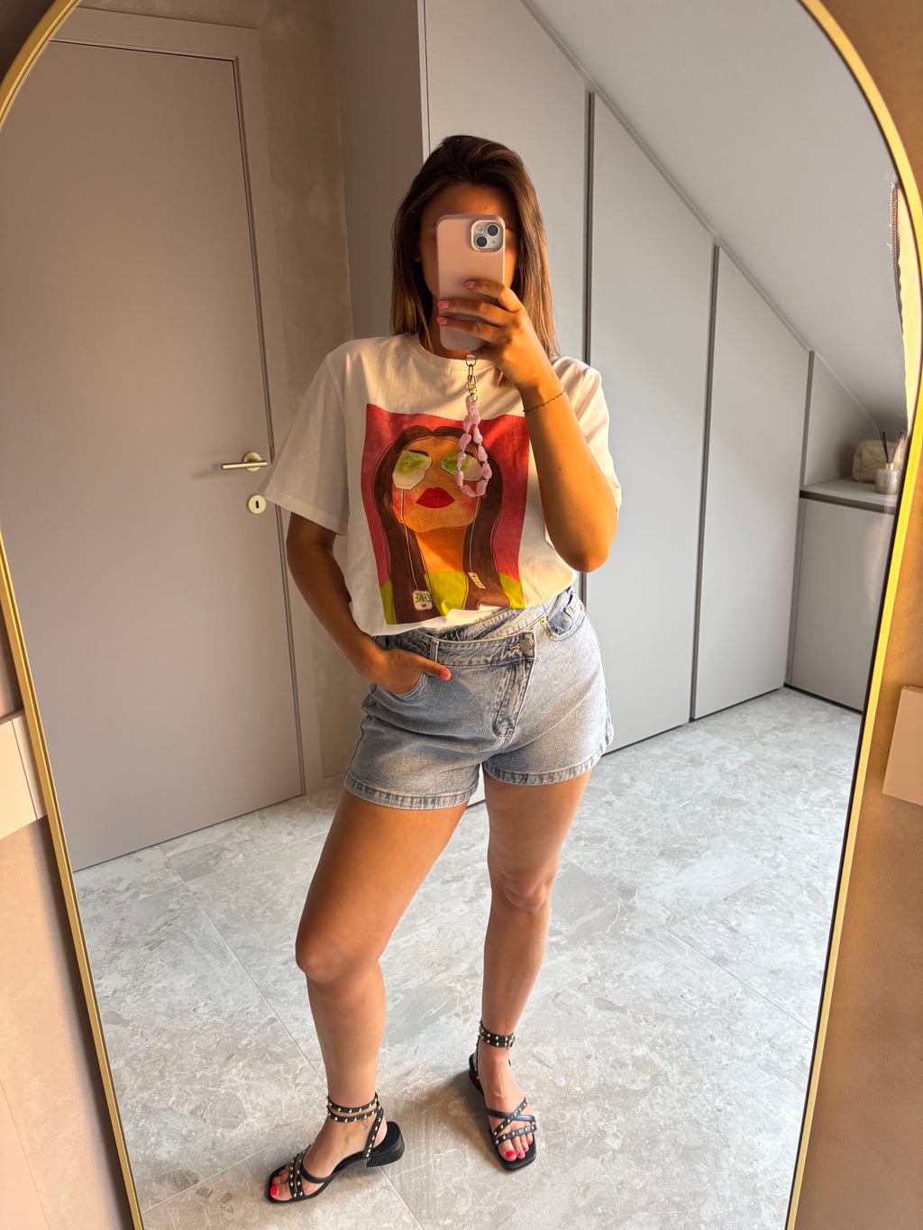 Light Denim Wrap Short