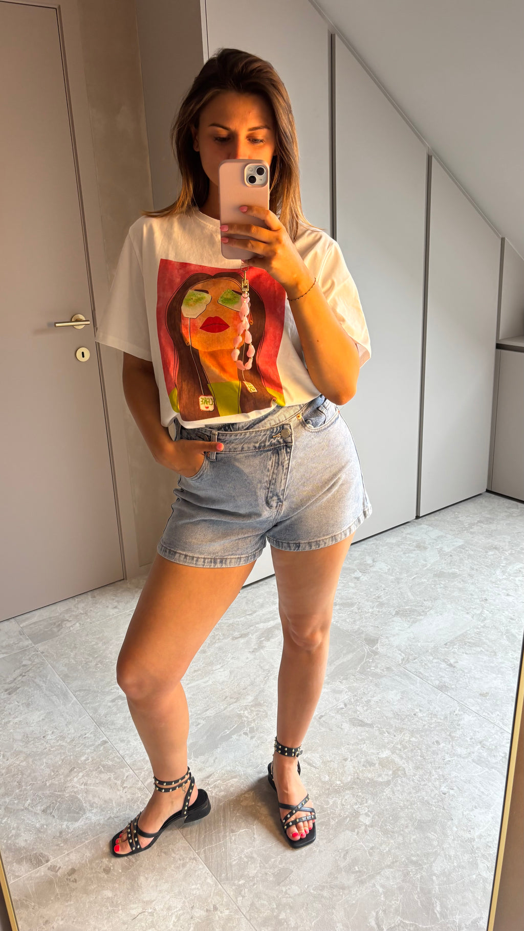 Light Denim Wrap Short