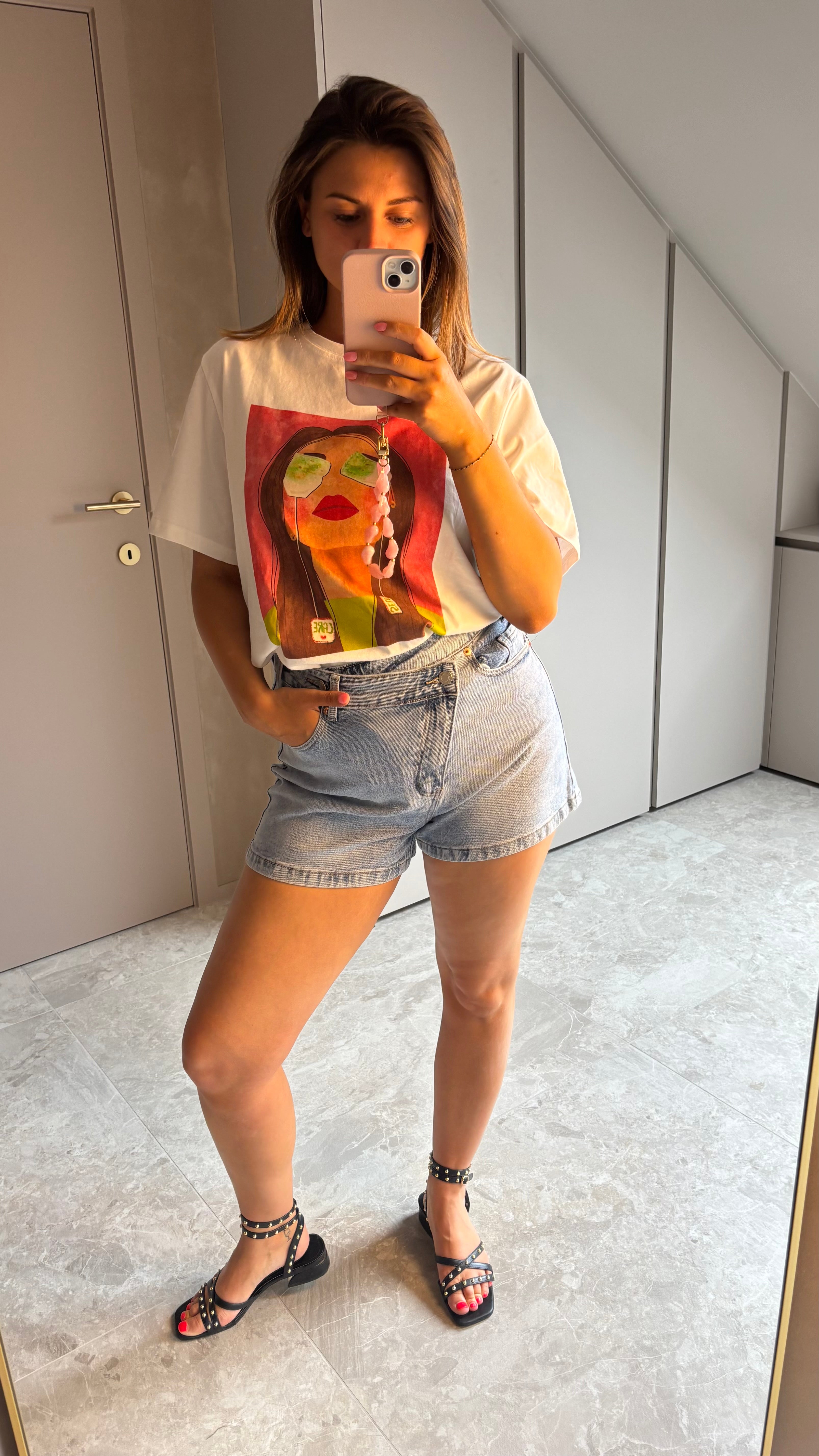 Light Denim Wrap Short