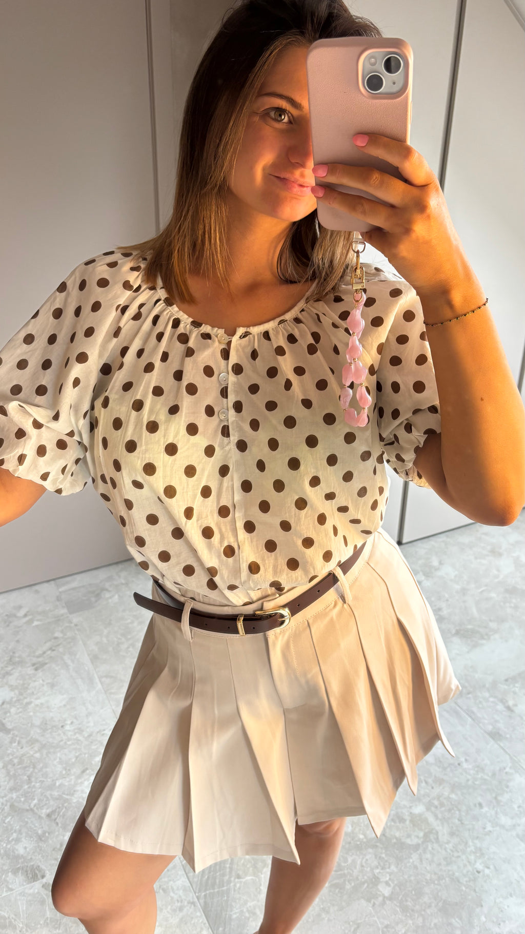 Chic Dot Blouse - Off-white