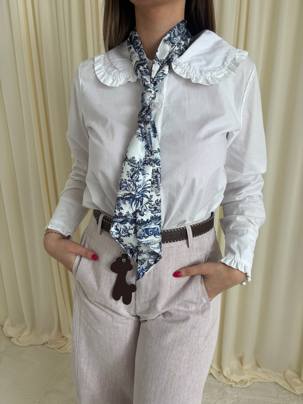 Silk scarf - blauw