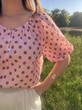 Chic Dot Blouse - Pink