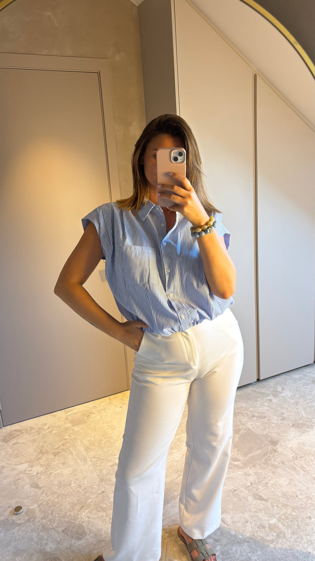 Capri Blouse - Blue Stripe