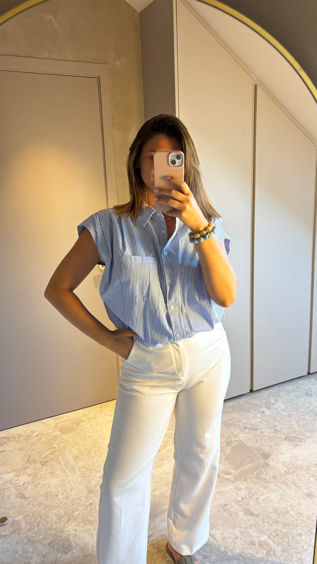 Capri Blouse - Blue Stripe