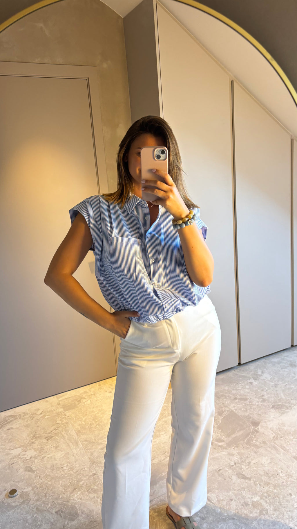 Capri Blouse - Blue Stripe