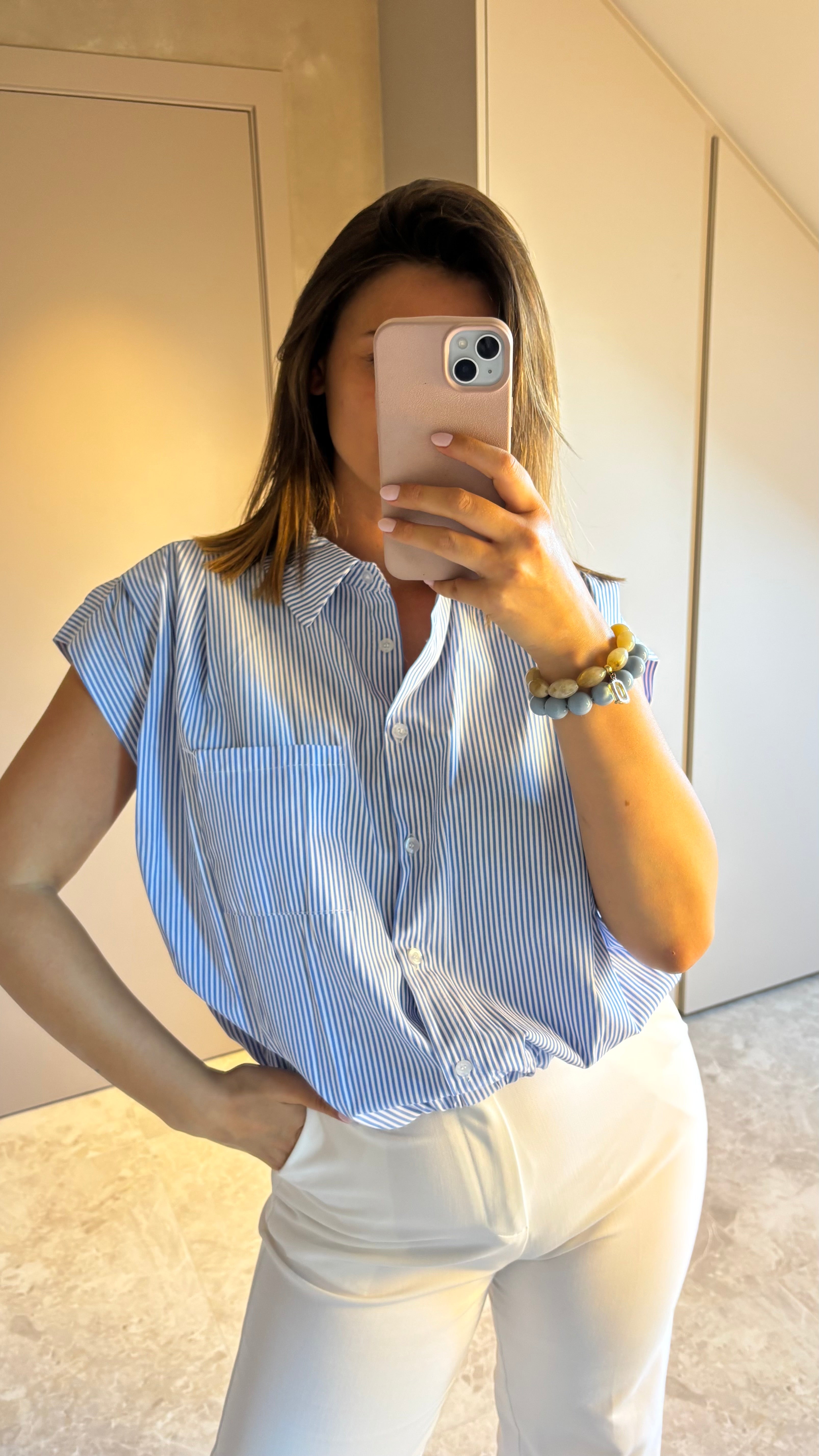 Capri Blouse - Blue Stripe