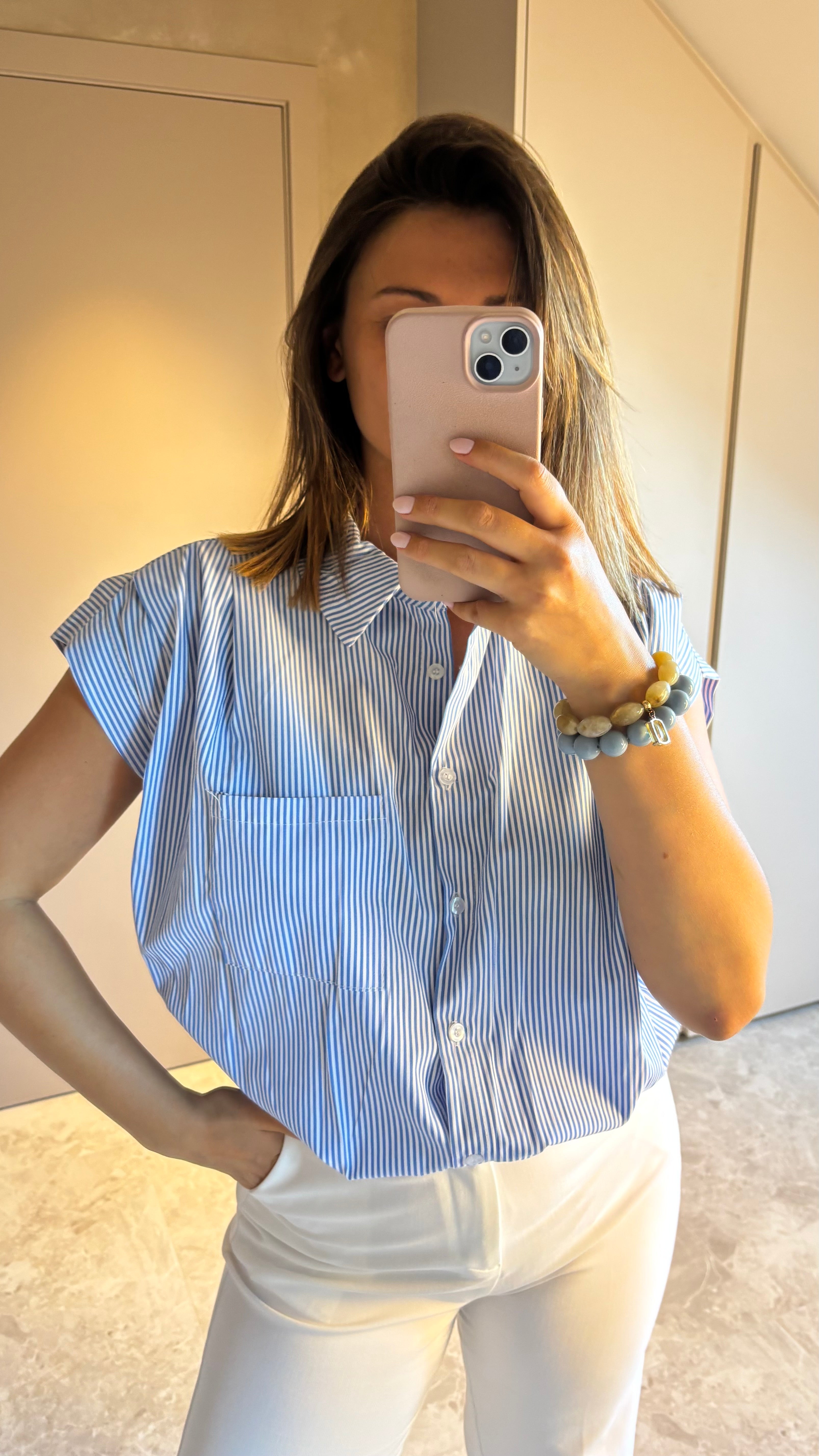 Capri Blouse - Blue Stripe