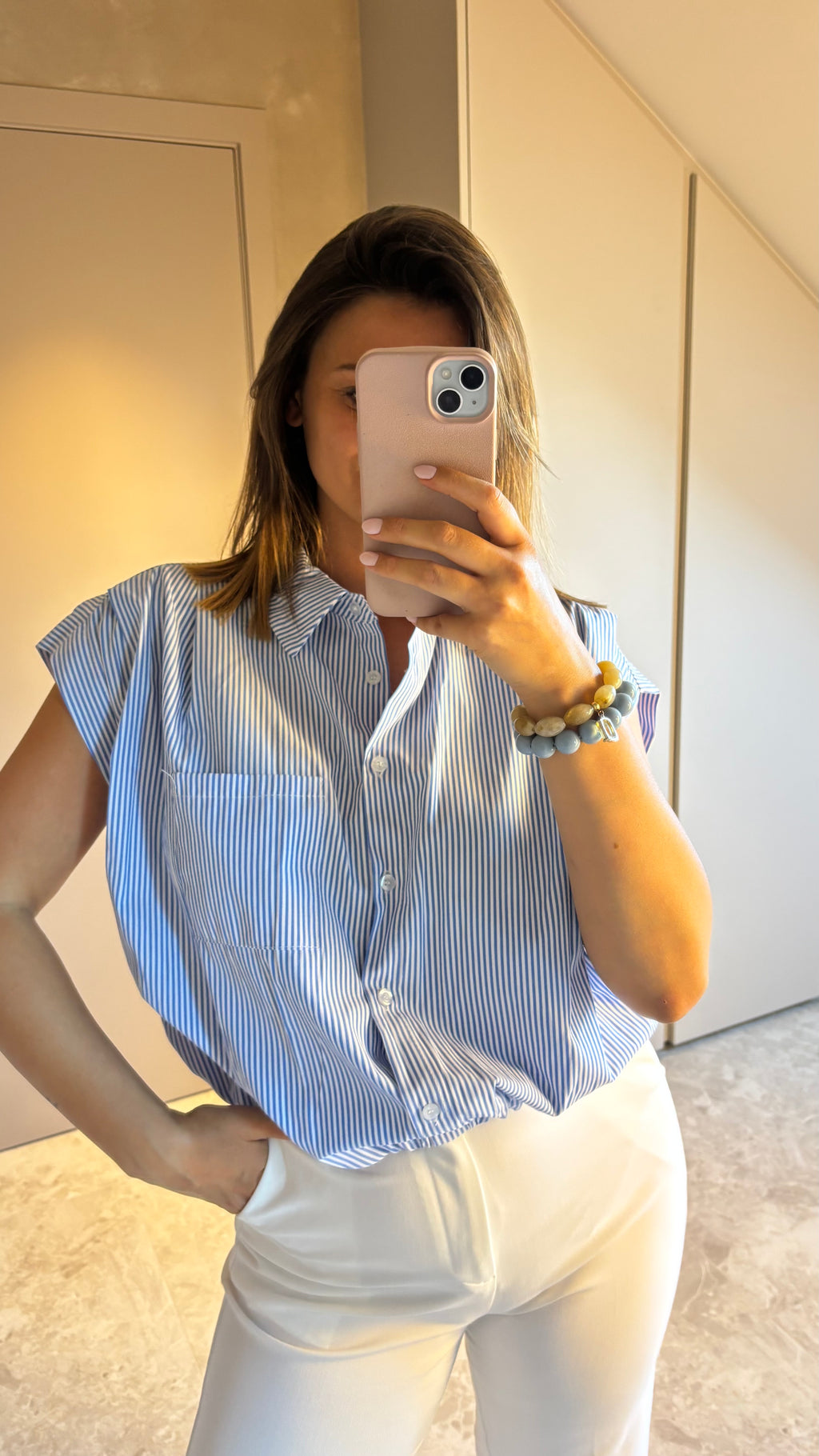 Capri Blouse - Blue Stripe
