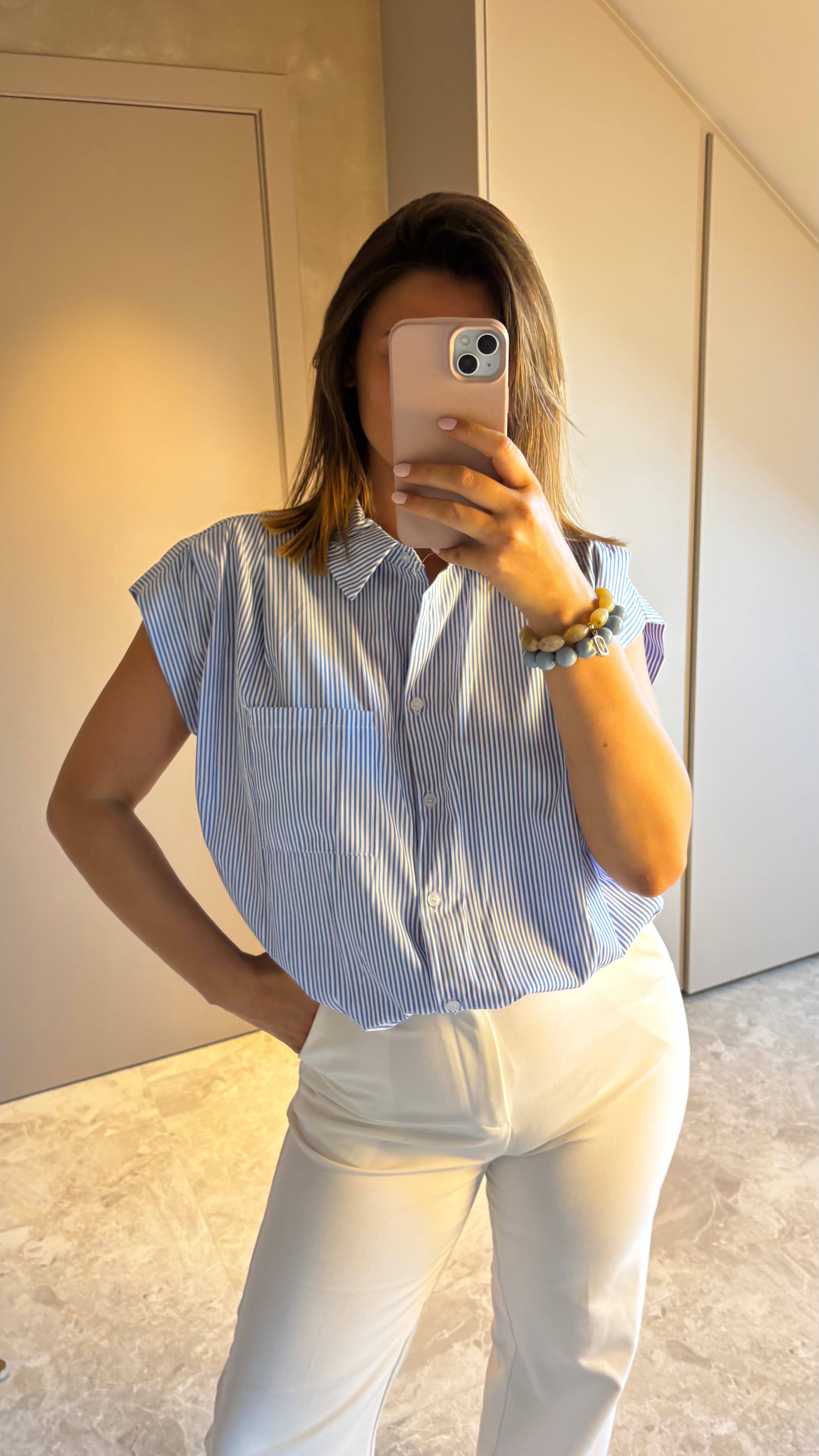 Capri Blouse - Blue Stripe