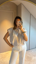 Capri Blouse - Beige Stripe