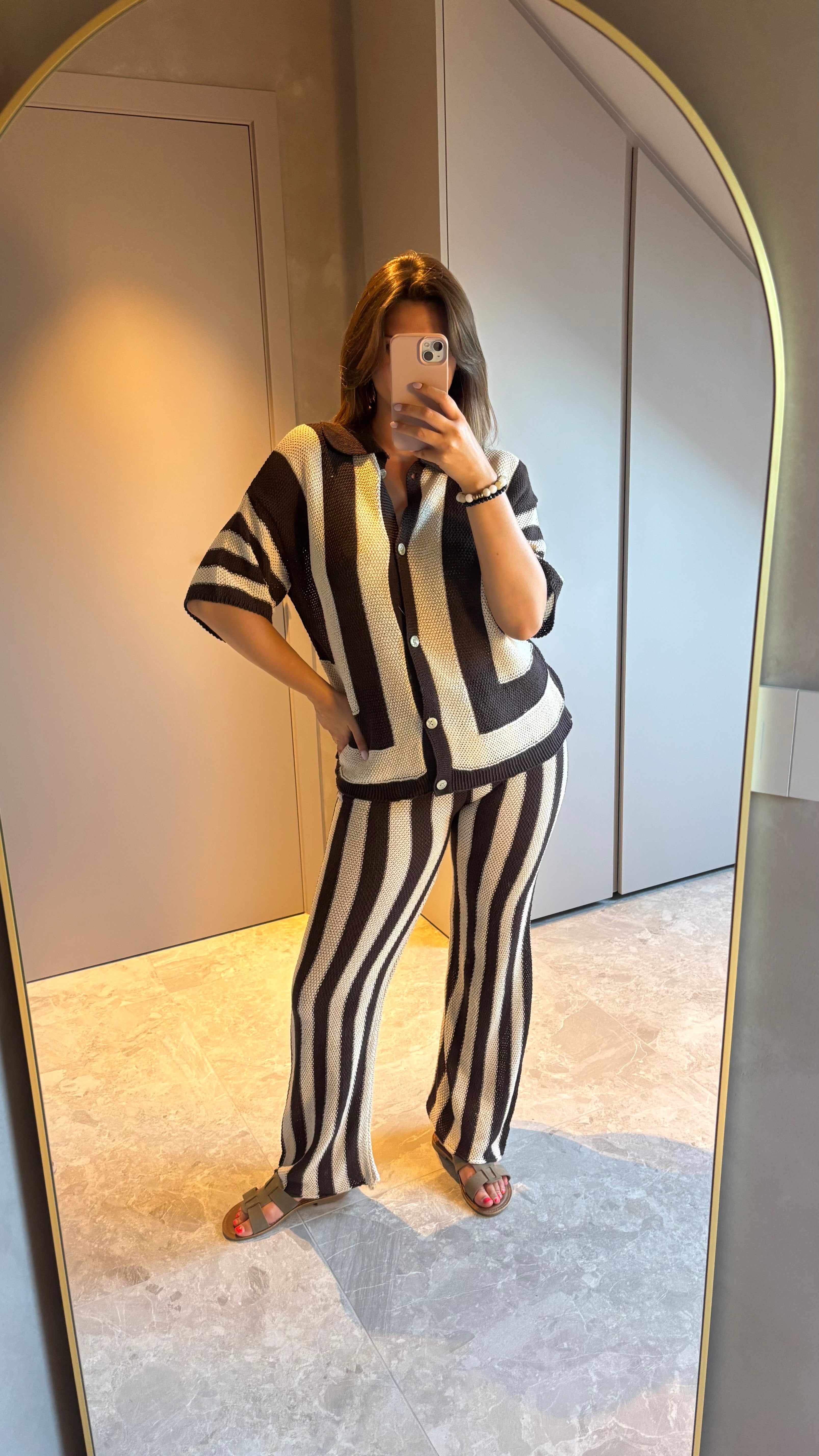 Mocha Stripe Set