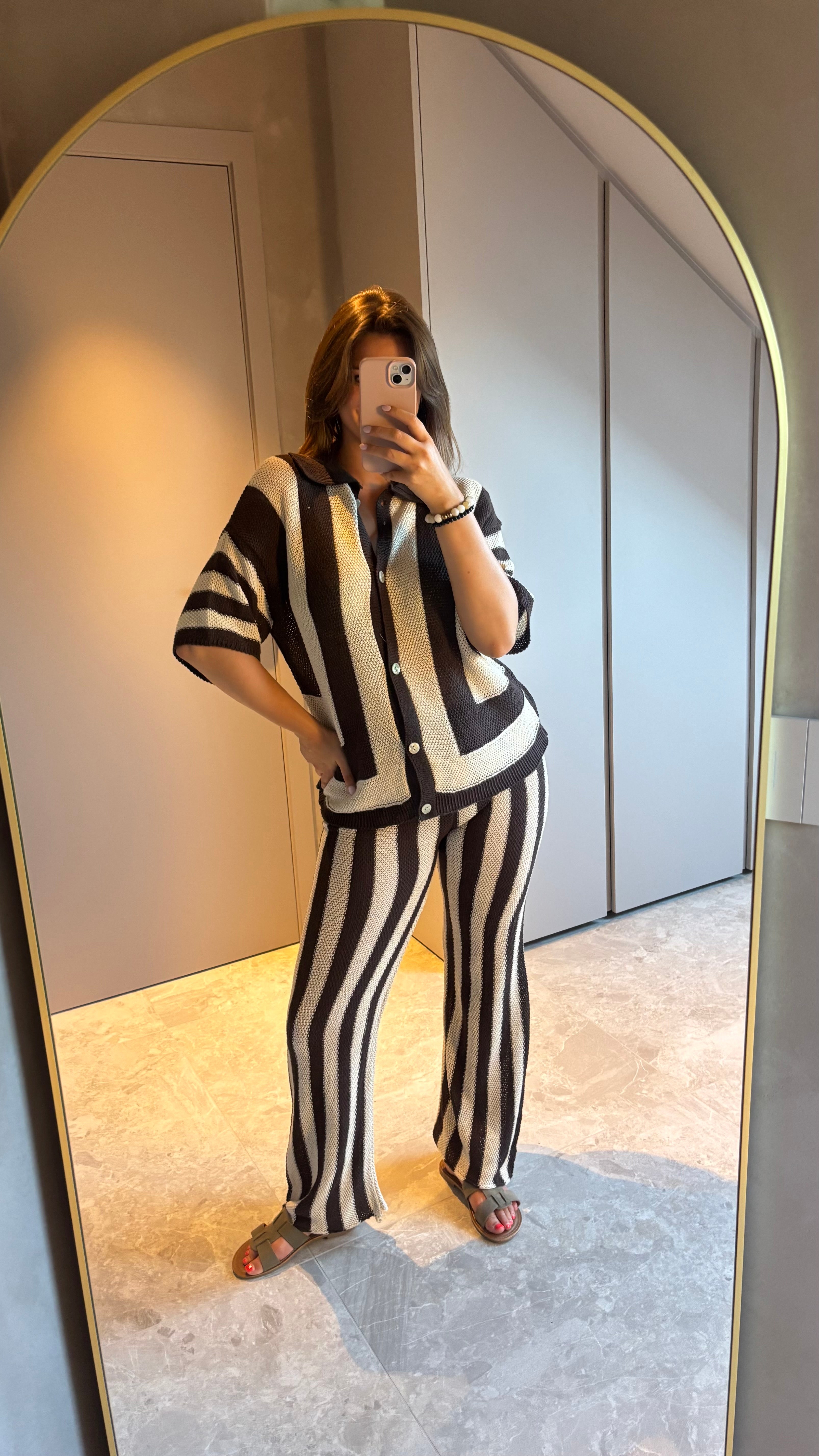 Mocha Stripe Set