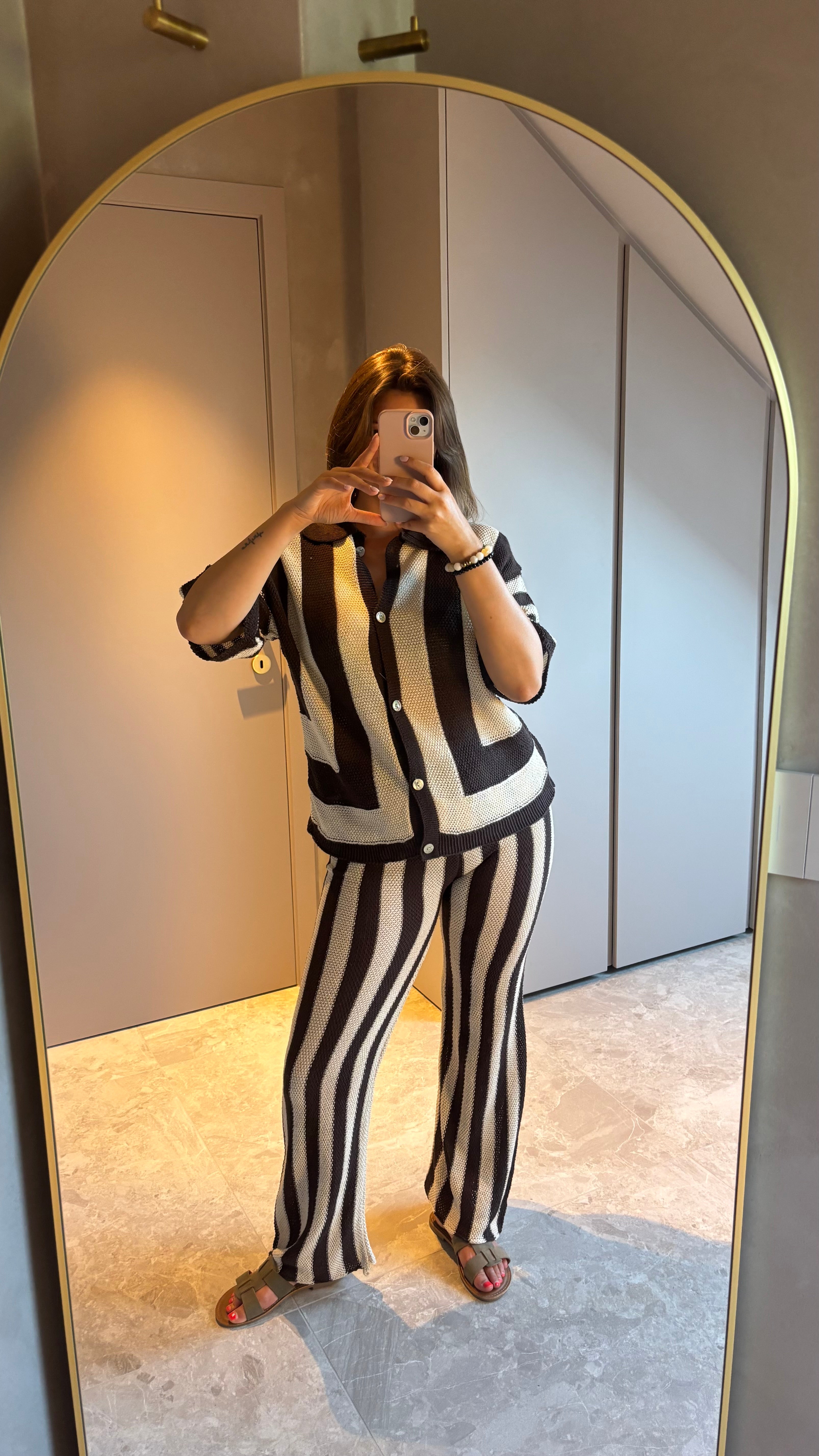 Mocha Stripe Set