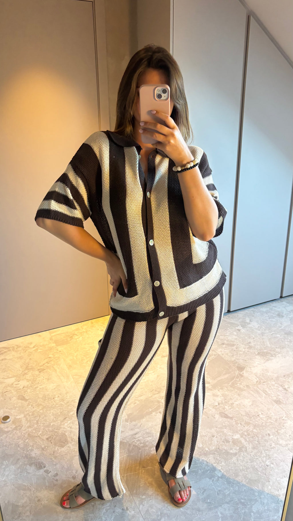 Mocha Stripe Set