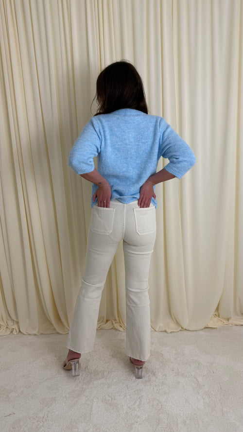 Beige jeansbroek