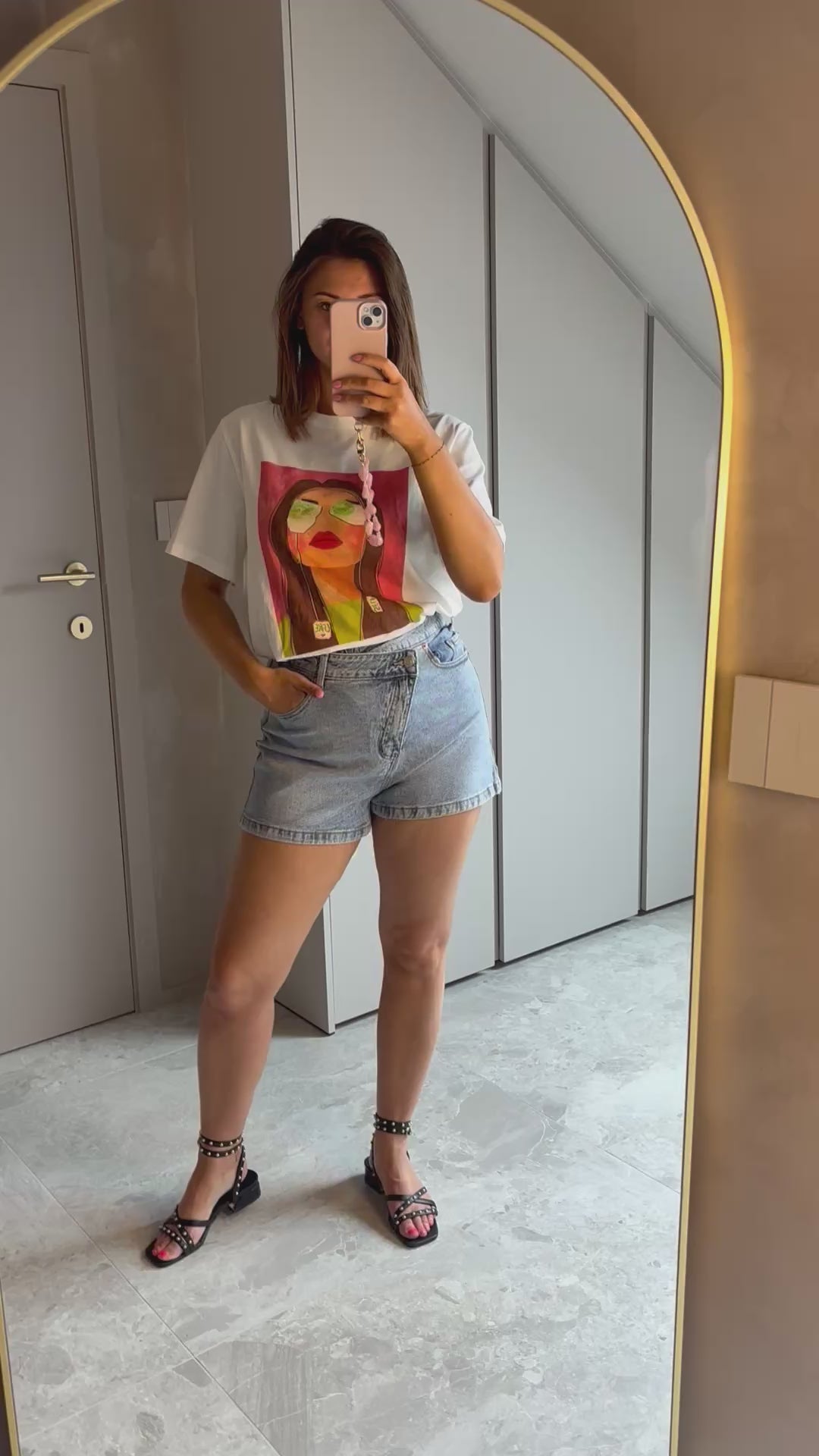 Light Denim Wrap Short